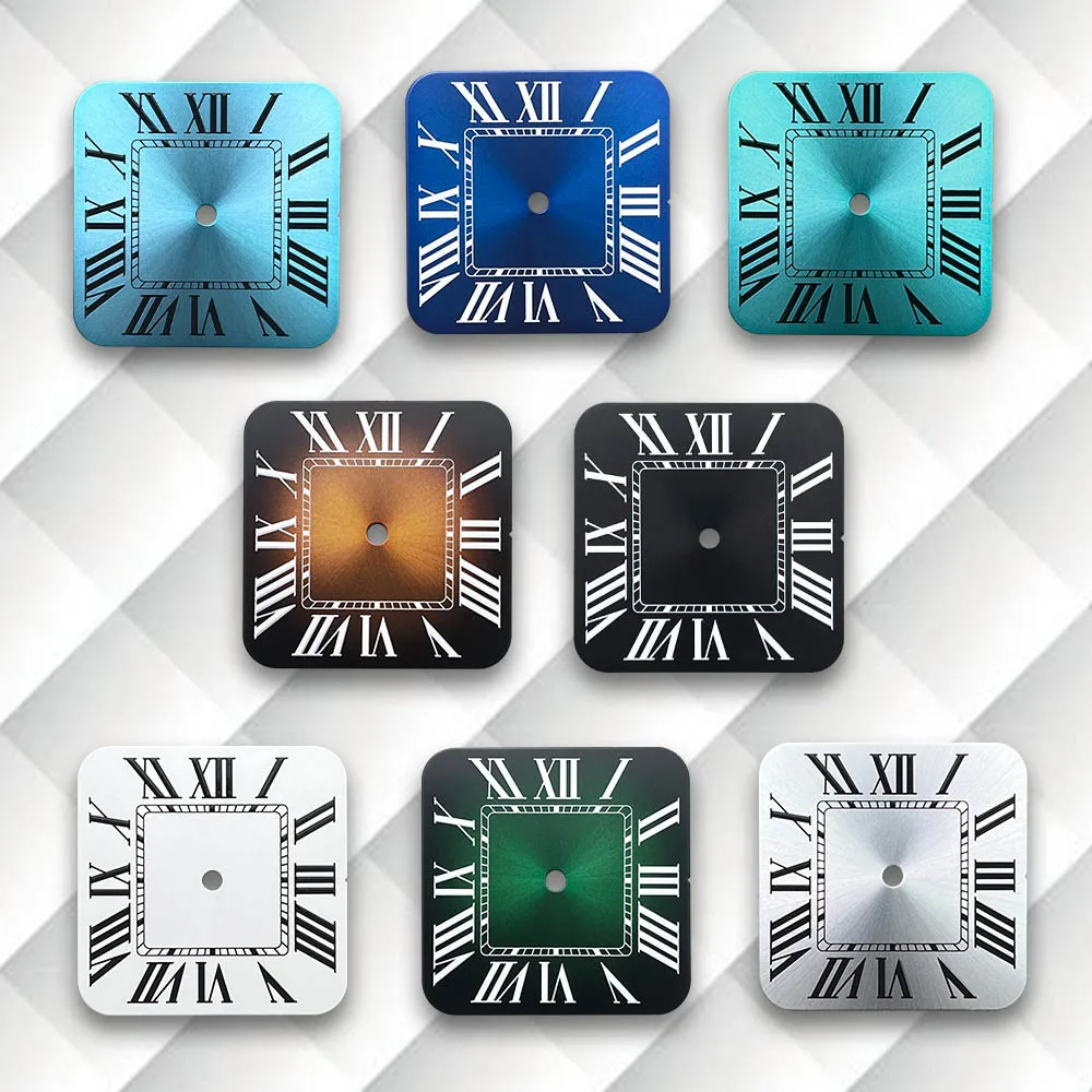 

27mm S Logo Rome Dial Fit NH35/NH36/4R/7S Japan Movement No Luminous Watch Modification Accessories Square dial