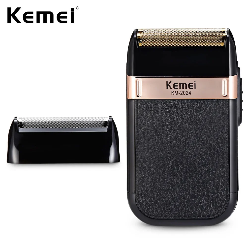 Kemei-2024 rasoio elettrico per uomo doppia lama impermeabile alternativo rasoio a batteria USB ricaricabile rasatura barbiere Trimmer