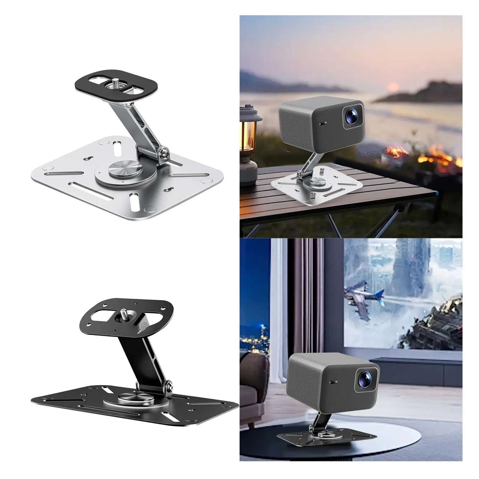 프로젝터 스탠드 편리한 범용 회전식 프로젝터 홀더 지원 침실용 1/4인치 나사 데스크탑 벽 천장 마운트