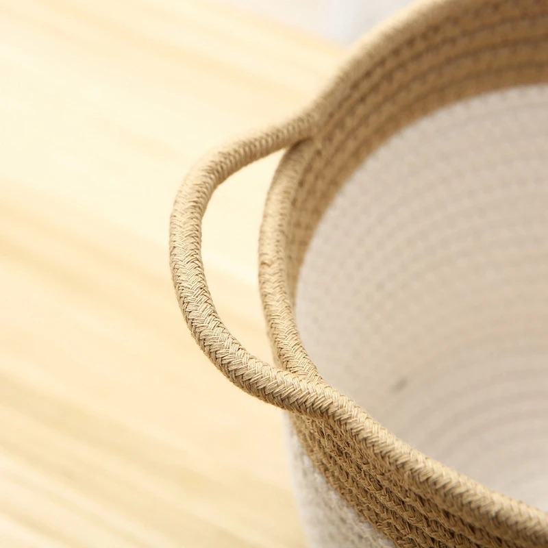 Premium Woven Algodão Corda Cesta De Lavanderia, Cobertor De Armazenamento, Sala De Estar