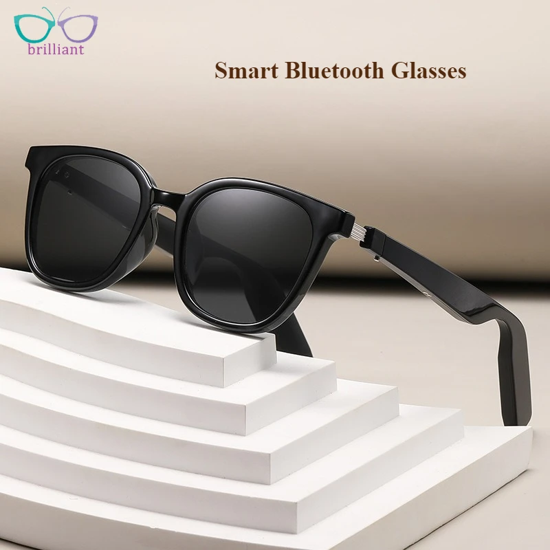 

Men Black Smart Bluetooth Sunglasses Advanced Sense Earphones Call UV Protection Outdoor Cycling Navigation Sun Glasses Women