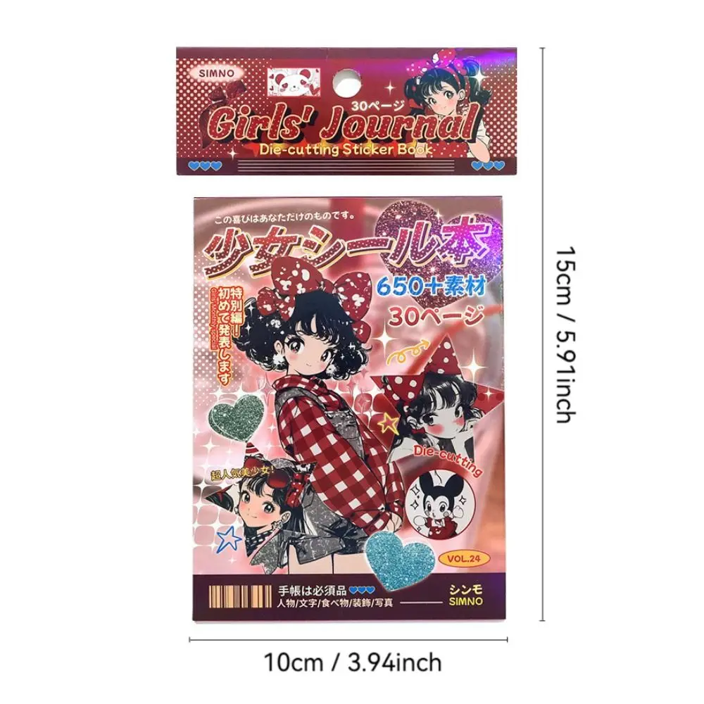 Retro 30 Seiten Aufkleber Buch DIY japanische Y2K Tagebuch Aufkleber Cartoon Geschenk Scrapbook Aufkleber Schreibwaren