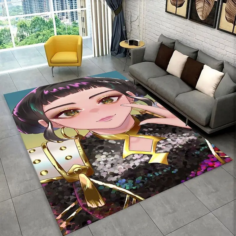 KPop D-Demon Hunters Saja Boys Cartoon Non-Slip Area Rug for Living Room,Bedroom,Playroom,Carpet Floor Mat Home Decor Rug