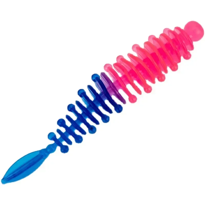 Soft Silicone Worm Isca, Isca de Pesca, Artificial Wobblers, Probait atraente, 55mm, 1g, 10pcs por lote