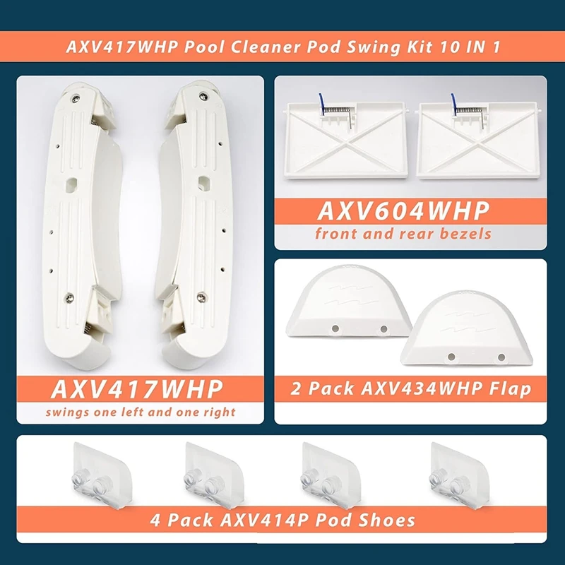 AXV417WHP Kit de conjunto de balanço para limpador de piscina compatível com limpador de piscina, AXV604WHP AXV434WHP AXV414P Peças de acessórios