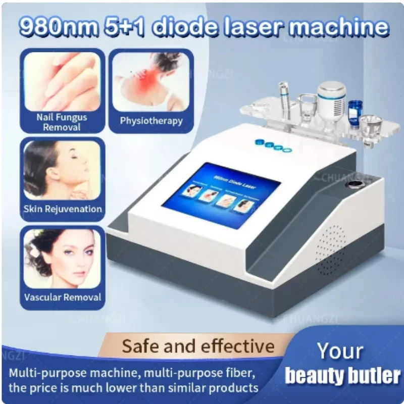 

980Nm Laser Diode Vascular Spider Varicose Vein Removal Machine Treatment Fungi Physiotherapy For Nail Lipolisi Commercial Salon