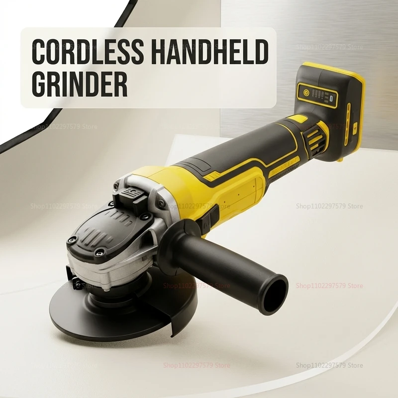 125mm Cordless Brushless Angle Grinder 9000RPM for Metal Wood Cutting Polishing 20V Lithium Battery Powered Power Tool