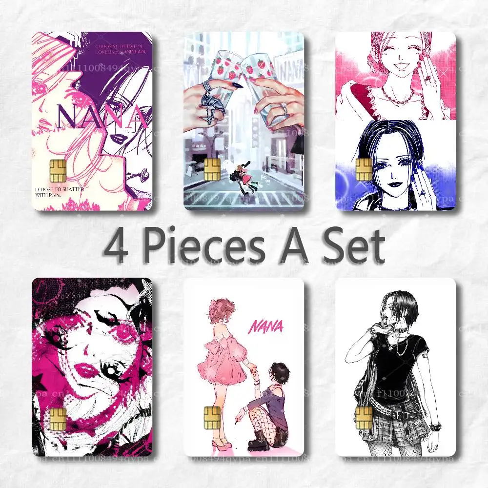 N-NANA Osaki Hachi Card Skin Sticker for Credit Debit Card Adhesive Skin Ultra Thin Card Decal Sticker Wrap 4 Pieces Set