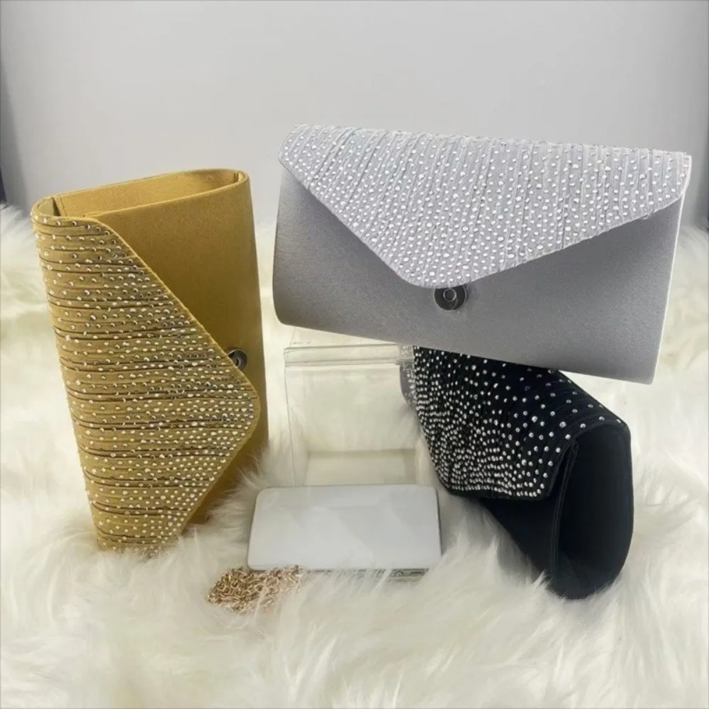 

Fashion Rhinestone Party Banquet Bag Large Capacity Single Shoulder Crossbody Bag Squere Chain Women Evening Handbag Dinner