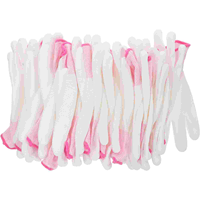 12 PCS Working Gloves for Men Polyester Coated Finger Safety Insulated Antistatic Computer Pink Mens Dust Electrical