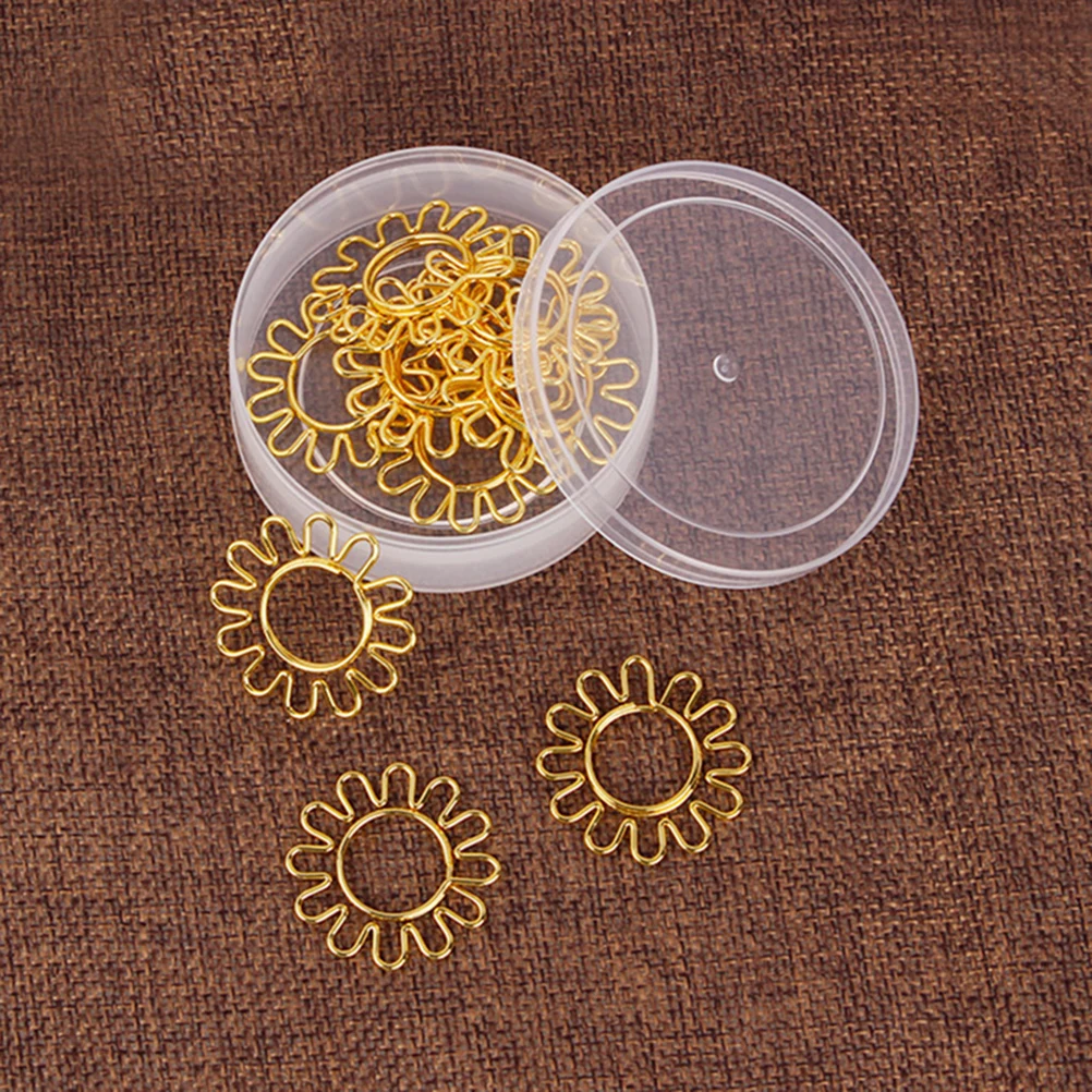 8Pcs Sunflower Shape Paper Clips Gold Creative Clips for Office School Bookmark Notebook Scrapbook Notepad Marker