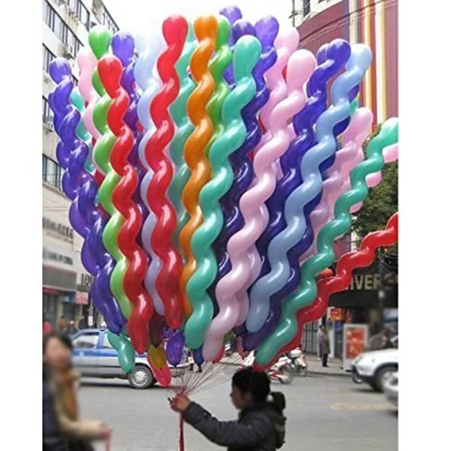 Latex Spiral Balloon 40 InchesMixed Color 100 pcs for 's Birthday Decoration