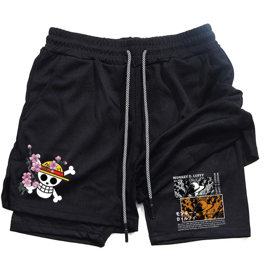 

ONE PIECE Anime Printed Sports Shorts 2026 Summer New Style Unisex Y2K Fitness Swimming Quick Drying Breathable 2-in-1 Shorts