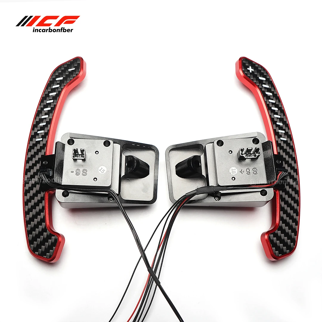 ICF Carbon Fiber Steering Wheel LED Magnetic Paddle Shifters For Mercedes-AMG Smart 451 453