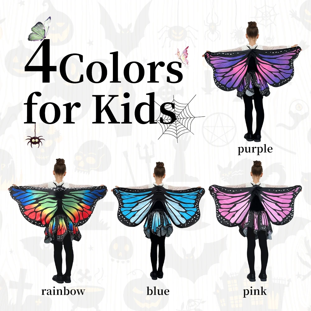 Kinder Vlindervleugels Kostuum Voor Meisjes Sprookjesachtige Mantel Vlinder Cape En Vlinderrok Speelgoed Feestjes Geschenken Kerst