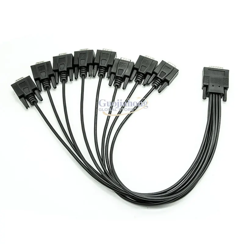 Customized LFH60 to DB9 one-to-eight adapter cable PCI to 8 ports RS232 serial port acquisition card wiring CFH60
