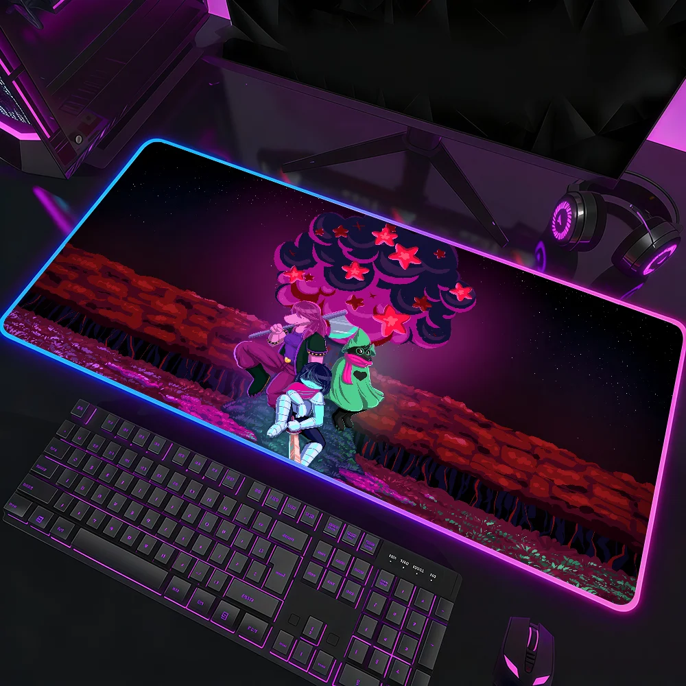 ゲーム-d-deltarune-マウスパッド防水-rgb-led-ライトカラフルなゲームキーボード滑り止めカバーデスクマット表面