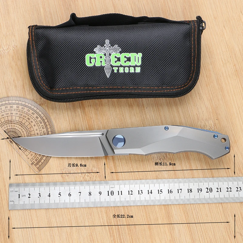 

Green Thorn PERO Folding Knife TC4 Titanium Alloy Handle M390 Blade Outdoor Portable Camping Fruit Practical EDC Tool