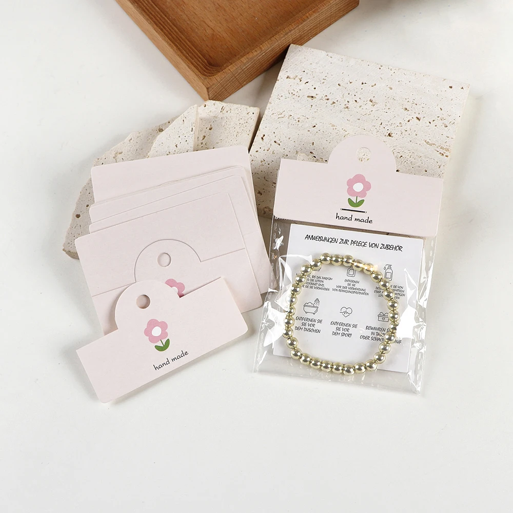 Lovely Flower Foldable Card Header Paper Small Business Packages For Jewelry Making Necklace Bracelet Earrings Packing Supplies