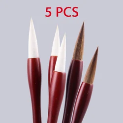 5 Pcs/lot Redwood Calligraphy Brush Pens Medium Weasel Hair Writing Brush Wholesale of Wool Hair Chinese Regular Script Brush