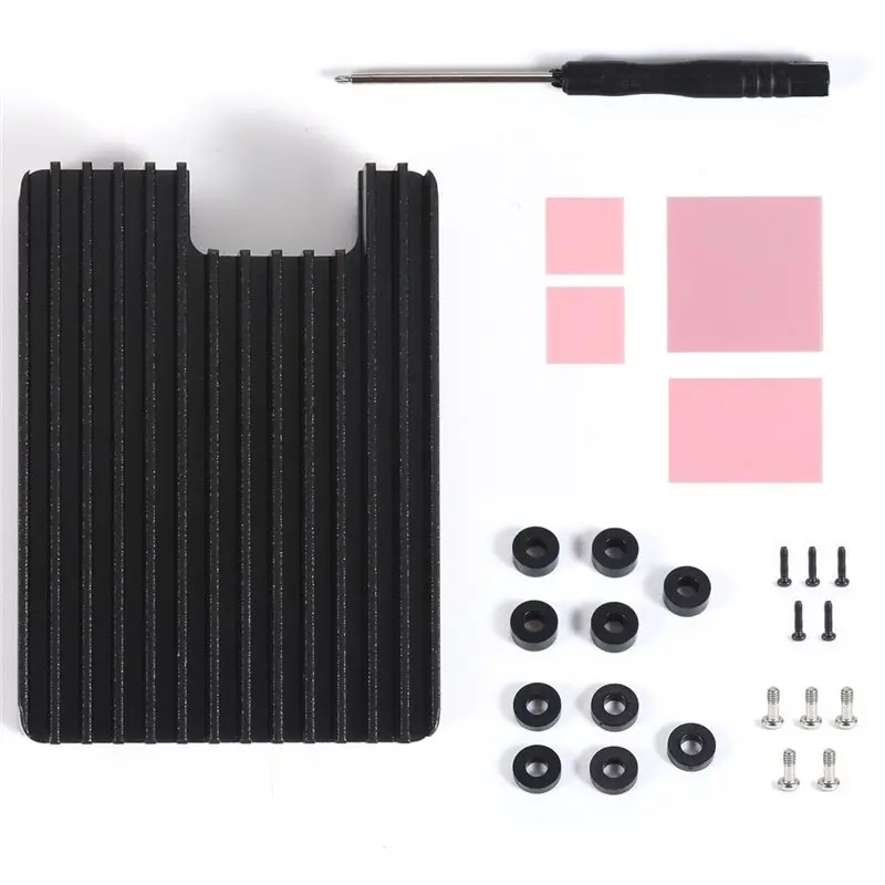 A13E-Simple Version Heatsink Notched For Antenna Heat Sink With Screws And Thermal Tapes For Raspberry Pi Compute Module CM5