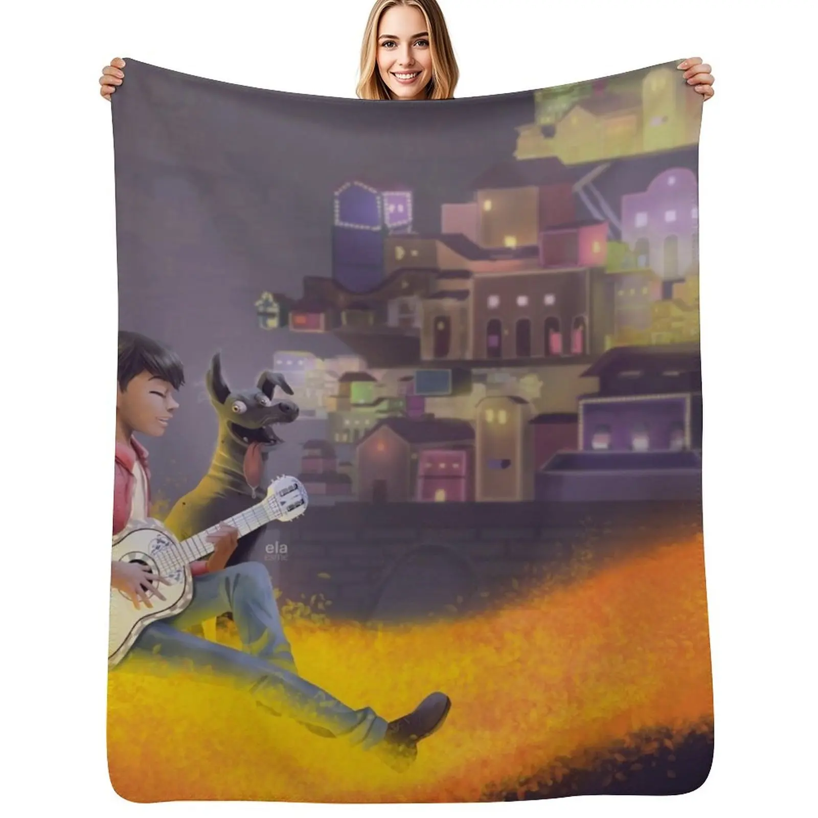 

Miguel and Dante - Coco Throw Blanket heavy to sleep Flannels Tourist cosplay anime Blankets