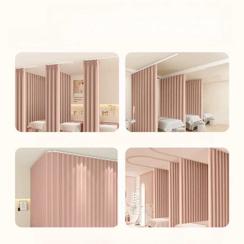 Formaldehyde Free Simple Light Proof Opaque Partition Curtain Custom Size for Beauty Salon Health Center Custom Size Fashion