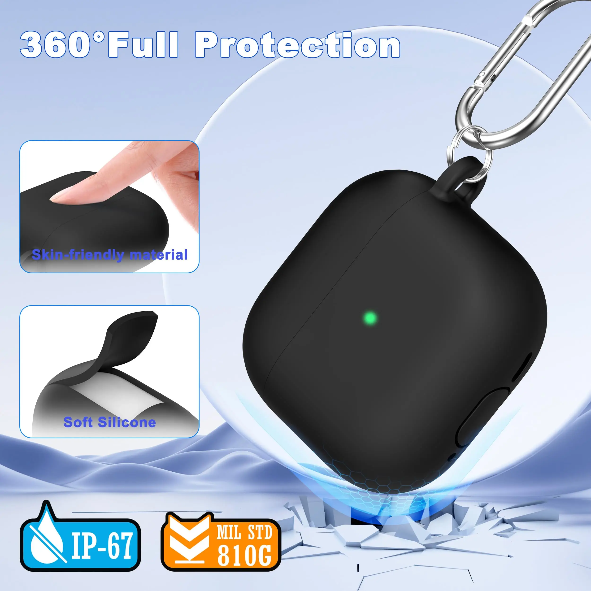 2024 New for Airpods 4 Earphone Case Silicone Protective Cover with Cleaning Kit for Airpods 4 Wireless Bluetooth Case Cover