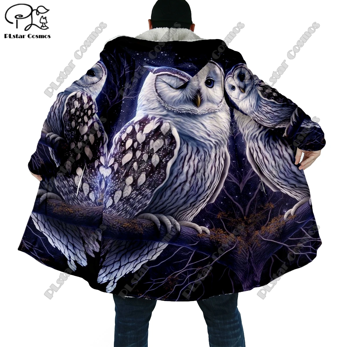 3D Printed Halloween Scary Owl Skull Theme Pocket Cape Coat Latest Casual Unique Streetwear Unisex Winter New Arrival