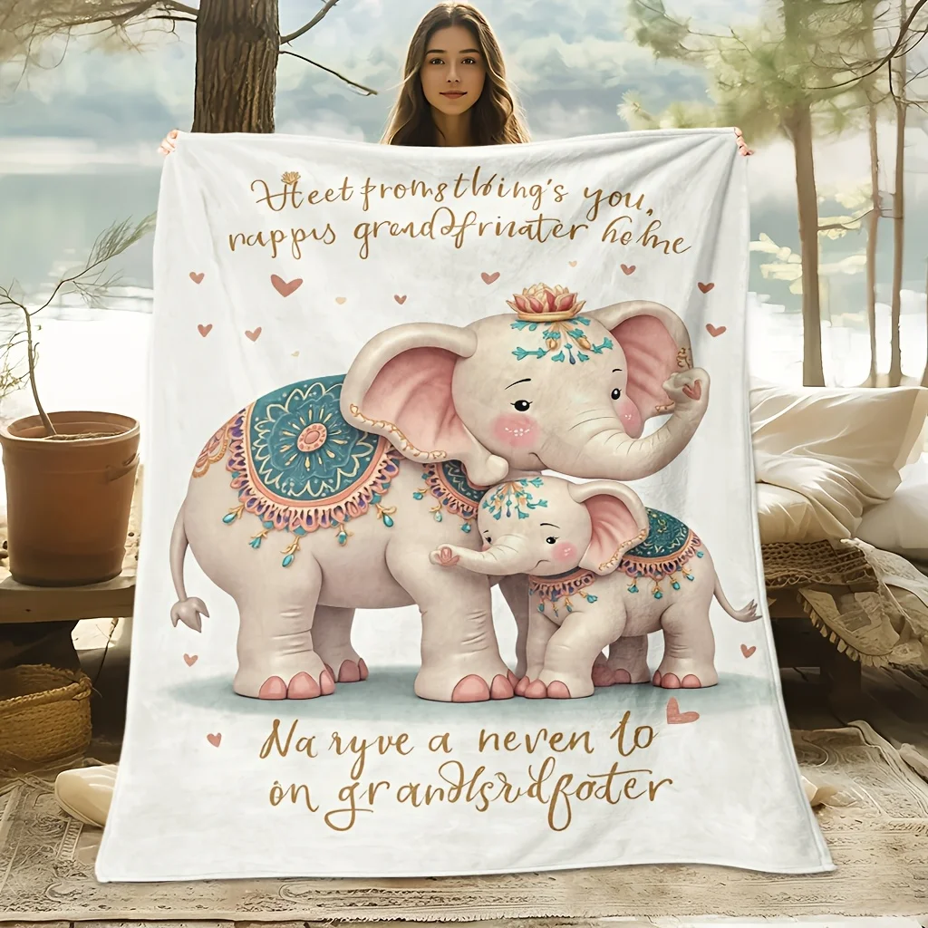 

Охлаждающее одеяло на тему слона — 100% полиэстер, всесезонное, мягкое, дышащее, для семьи, друзей, идеальный подарок