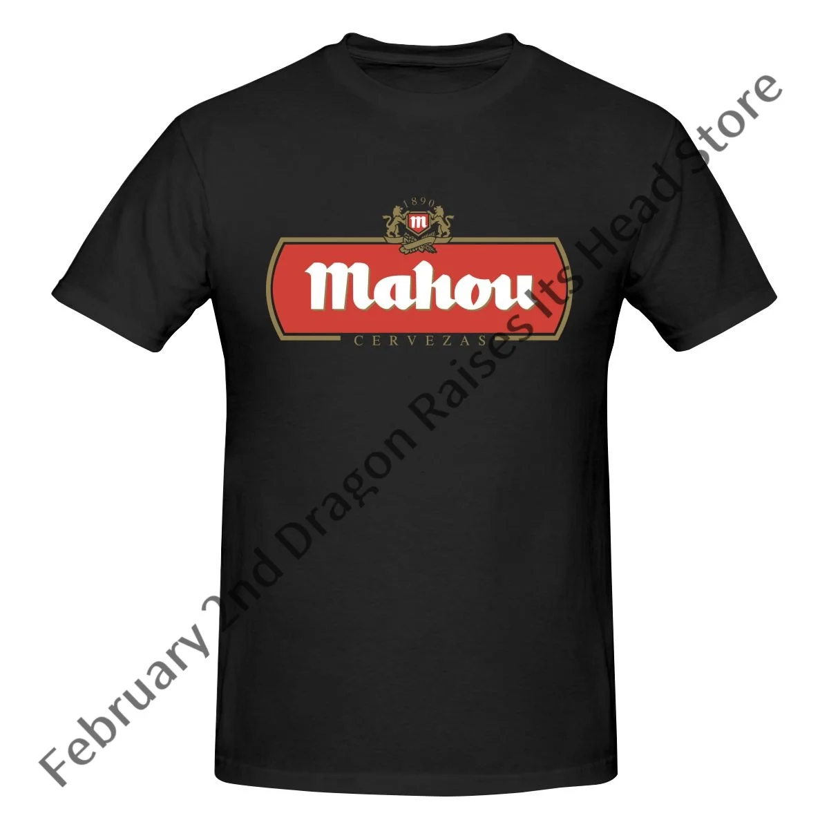 Mahou-Camiseta divertida con estampado de cuello redondo para hombre, Camiseta de algodón urbana