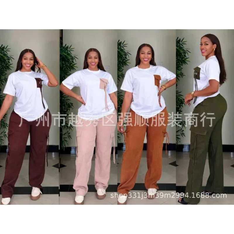 

Customized 2 Piece Women Sets Dashiki African New Arrival Summer Autumn Matching Sets Two Pieces Sets Top Pants Suits Outfits Cl