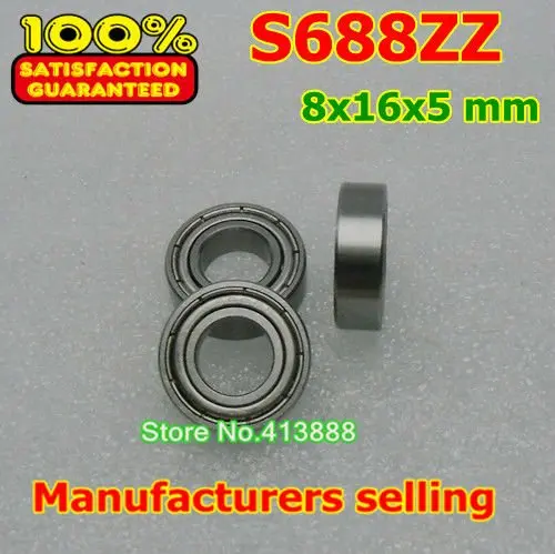 

NBZH bearing Sale Price 500pcs Free Shipping SUS440C Stainless Steel Deep Groove Ball Bearings S688ZZ 8*16*5 Mm ABEC-1 Z1