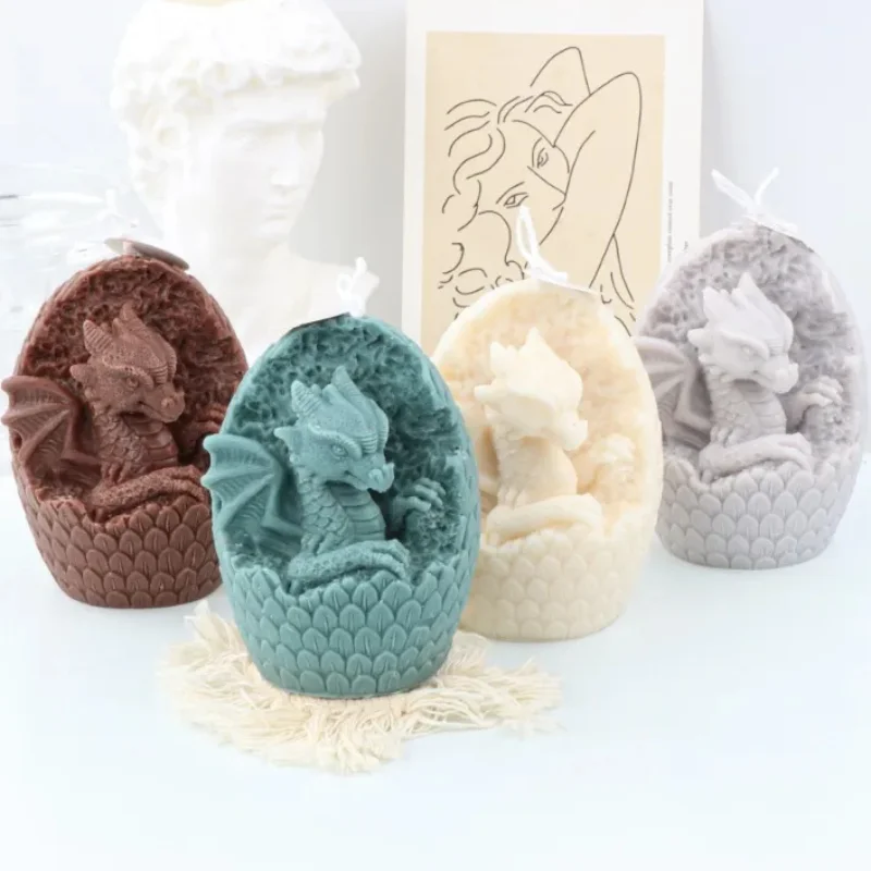 

3D Dinosaur Egg Candle Mold Silicone Handmade Dragon Baby DIY Aromatherapy Plaster Gypsum Molds Cake Decoration Crafts Gifts