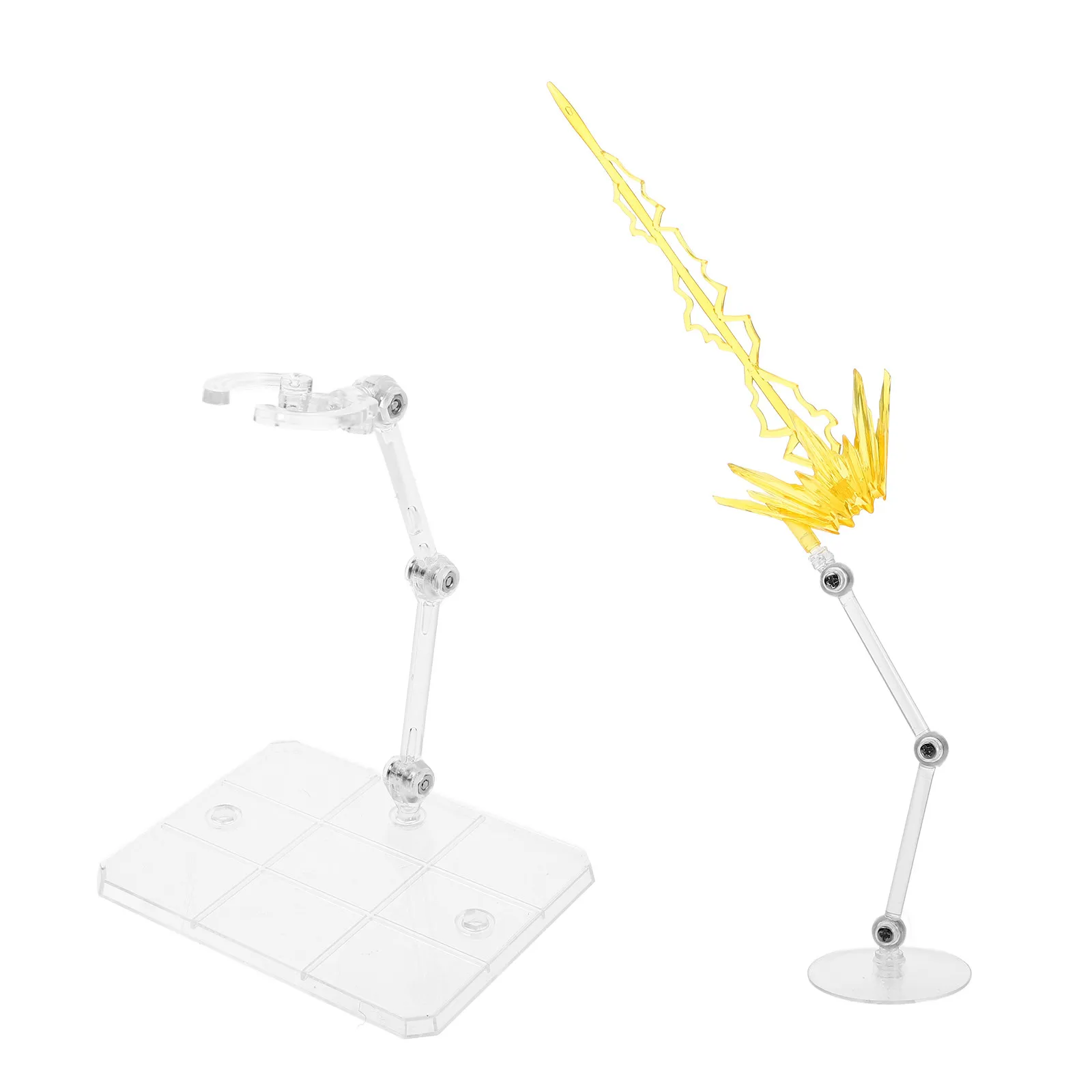 

2Pcs Effect Stand Adjustable Action Figure Display Holder Bases Clear Plastic Supports for Dynamic Character Models
