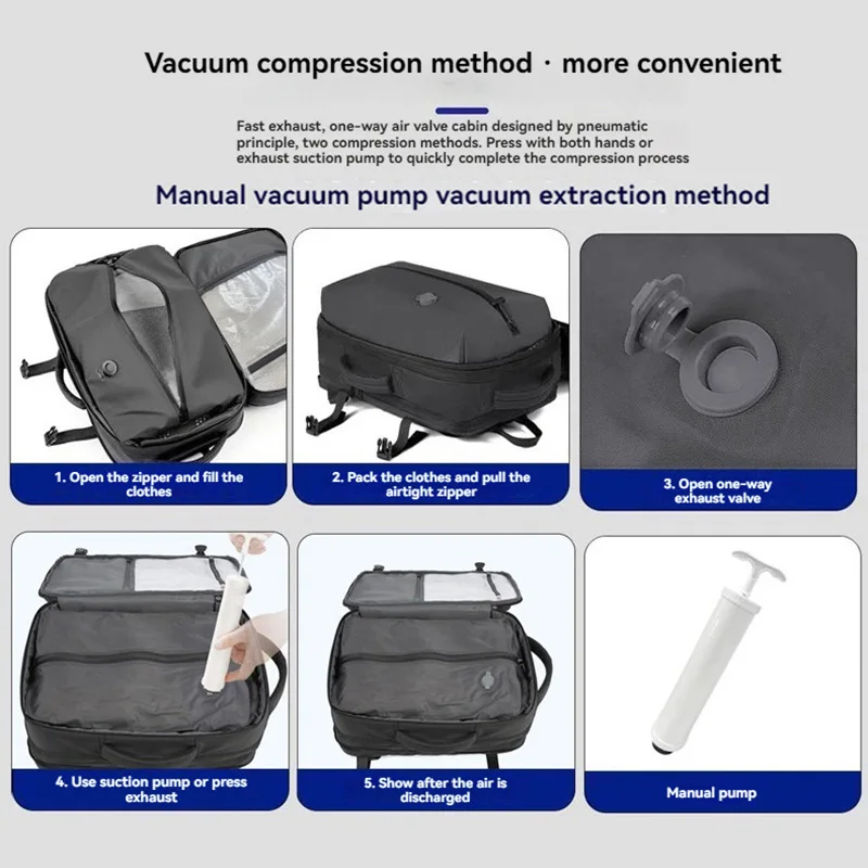 حقيبة ظهر للسفر للجنسين، حقيبة ضغط صديقة للبيئة مع سعة كبيرة للتنقل والسفر وحقائب الظهر خفيفة الوزن #4