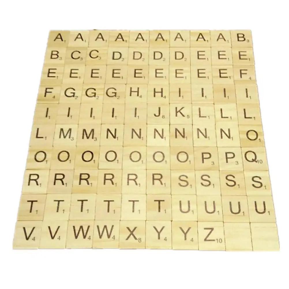 

100 Pcs Early Education Puzzle Wood Chips Numbers English Alphabet Children Game Wooden Blocks Safe Toy Jigsaw Sudoku