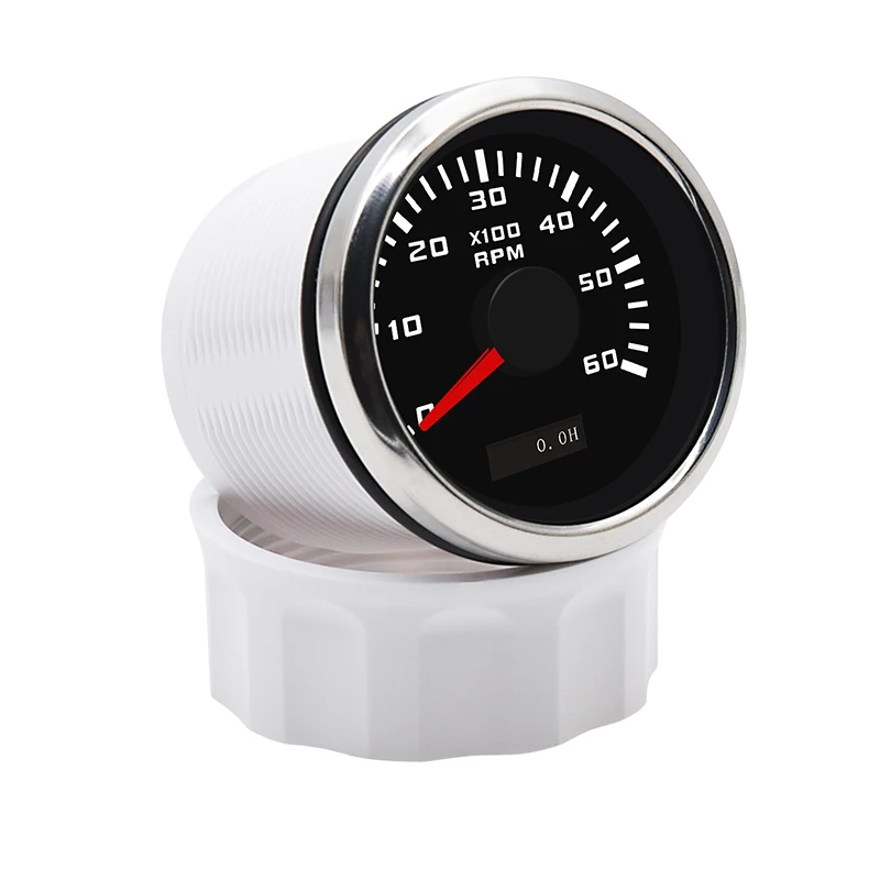 52MM Boat RPM Tachometer Tacho Meter With LCD Hourmeter Red Backlight For Car Boat Marine Motorcycle 12V/24V