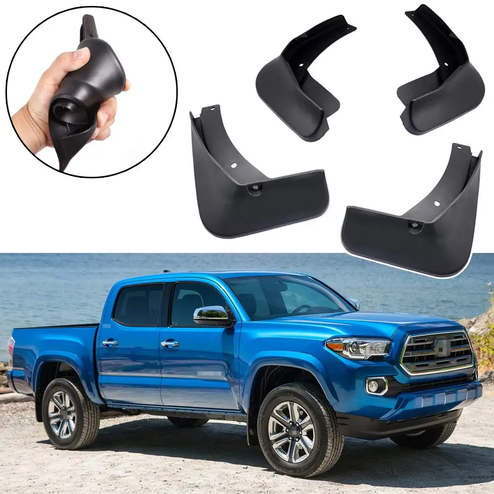 Mud Flaps Splash Guards Replacement for Toyota Tacoma 2016-2021 Molded with OEM Fender Flares Front and Rear 4-PC Set