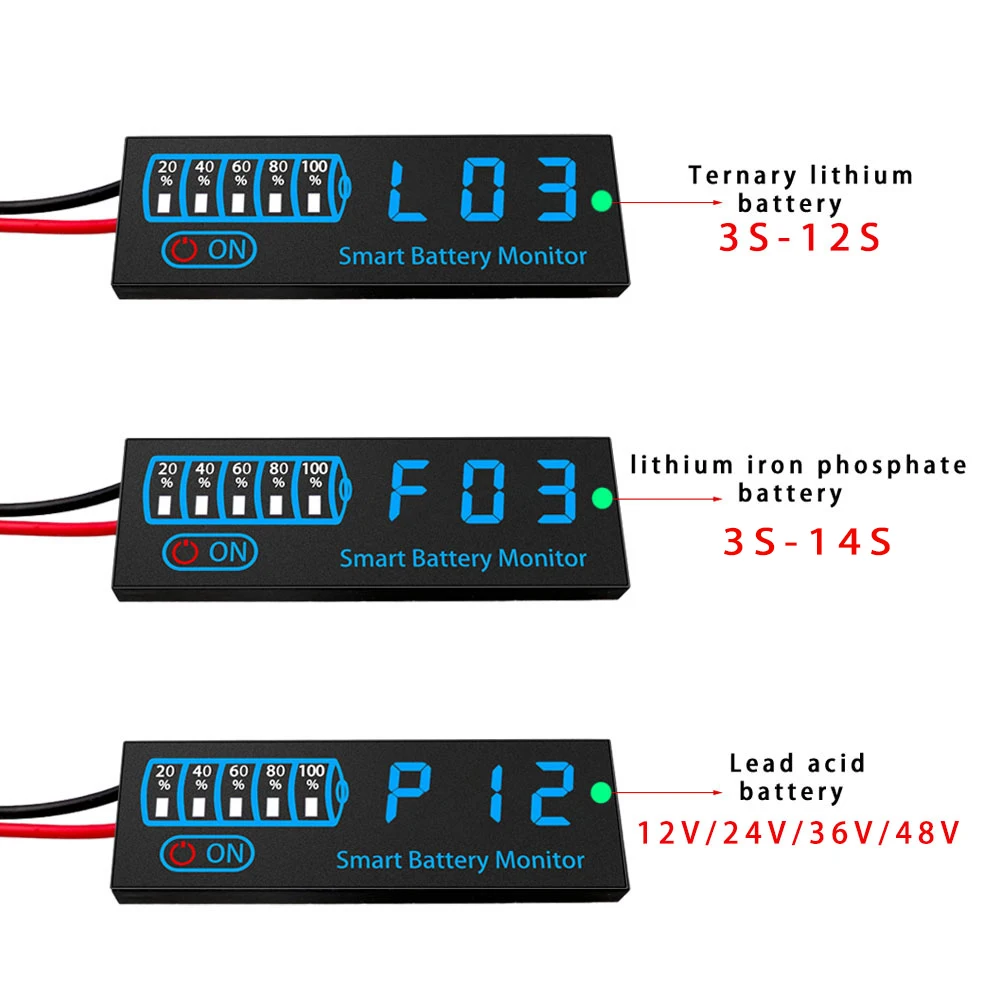 3 S-12 S 18650 Li-ion Lipo Lithium 7-55 V Loodzuur Batterij Niveau Indicator Tester LCD Display Meter Module Capaciteit Voltage Meter