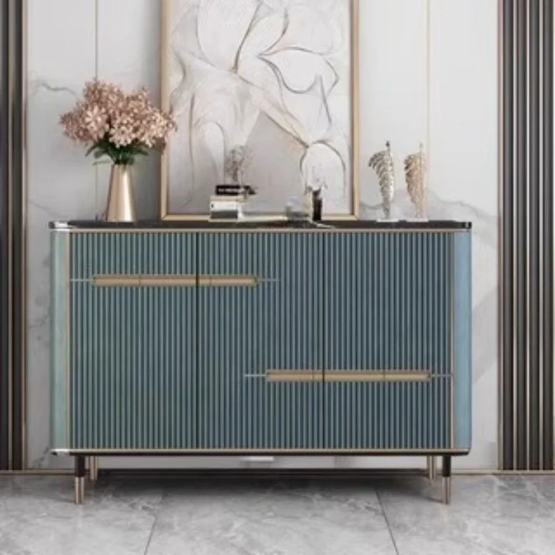 

Light luxury dining side cabinet integrated, wall locker, Italian minimalist solid wood grid kitchen side cabinet