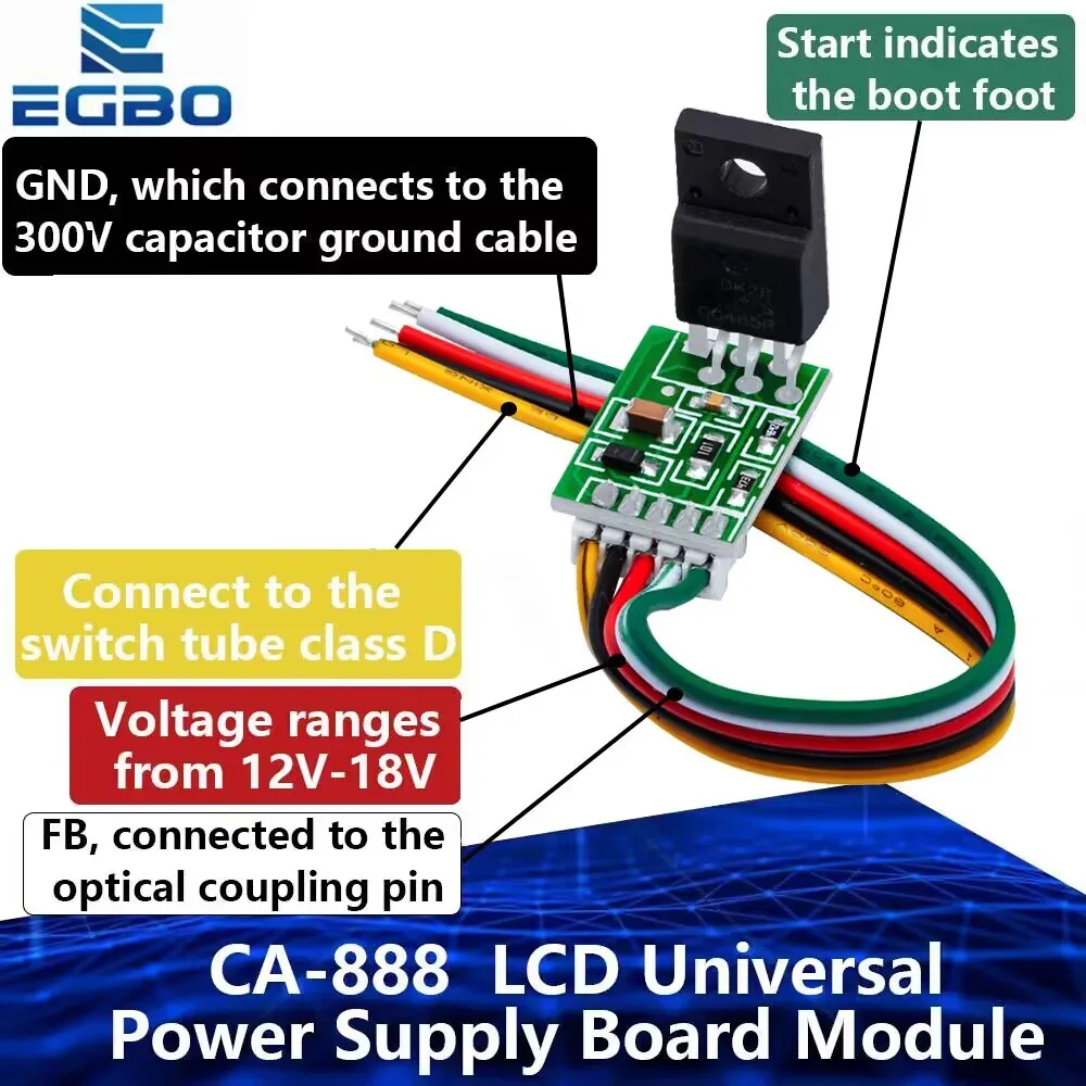 1~10PCS CA-888 12-18V LCD Universal Power Supply Board Module Switch Tube 300V For LCD Display TV Maintenance