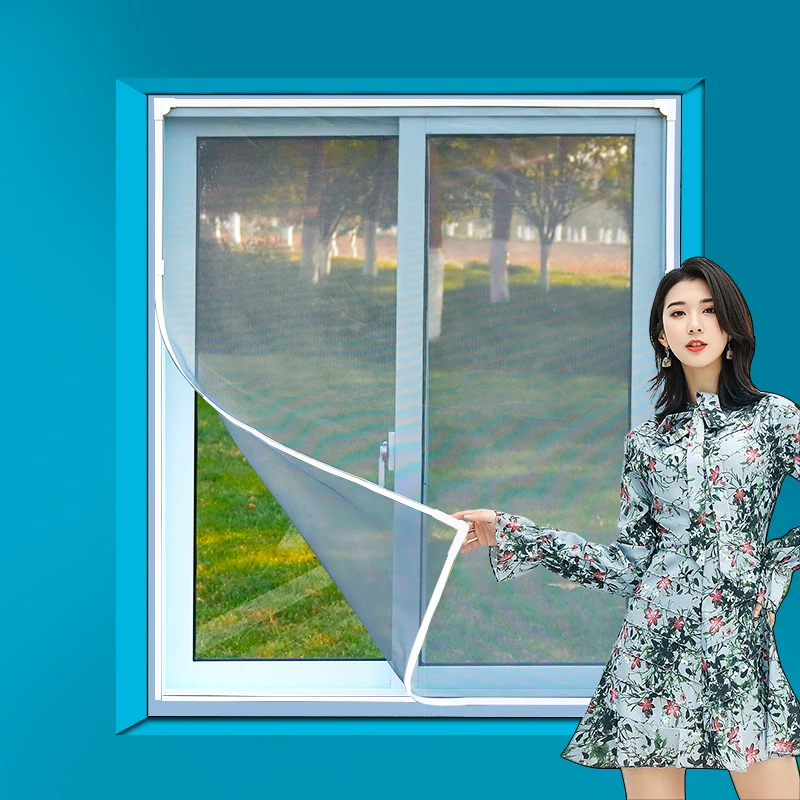 DTGJ Magnetic Window Mosquito Net DIY Mesh Tulle Invisible Screen Fiberglass Curtain Customize Anti Insect Fly Flies Net White