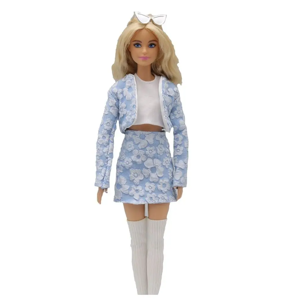 1 Set 1/6 Pop Mode Casual Kleding Winter Kleding Elegante Jas Rok Handgemaakt Meisje Pop Dragen Sokken Set Voor 29 ~ 32 Cm Pop