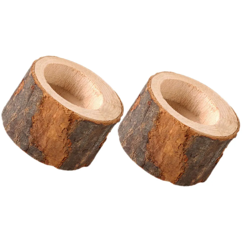 2 pièces, porte-bougies en bois, design artistique rétro, idéal pour une décoration romantique, une demande en mariage, un dîner, une fête ou un événement spécial.