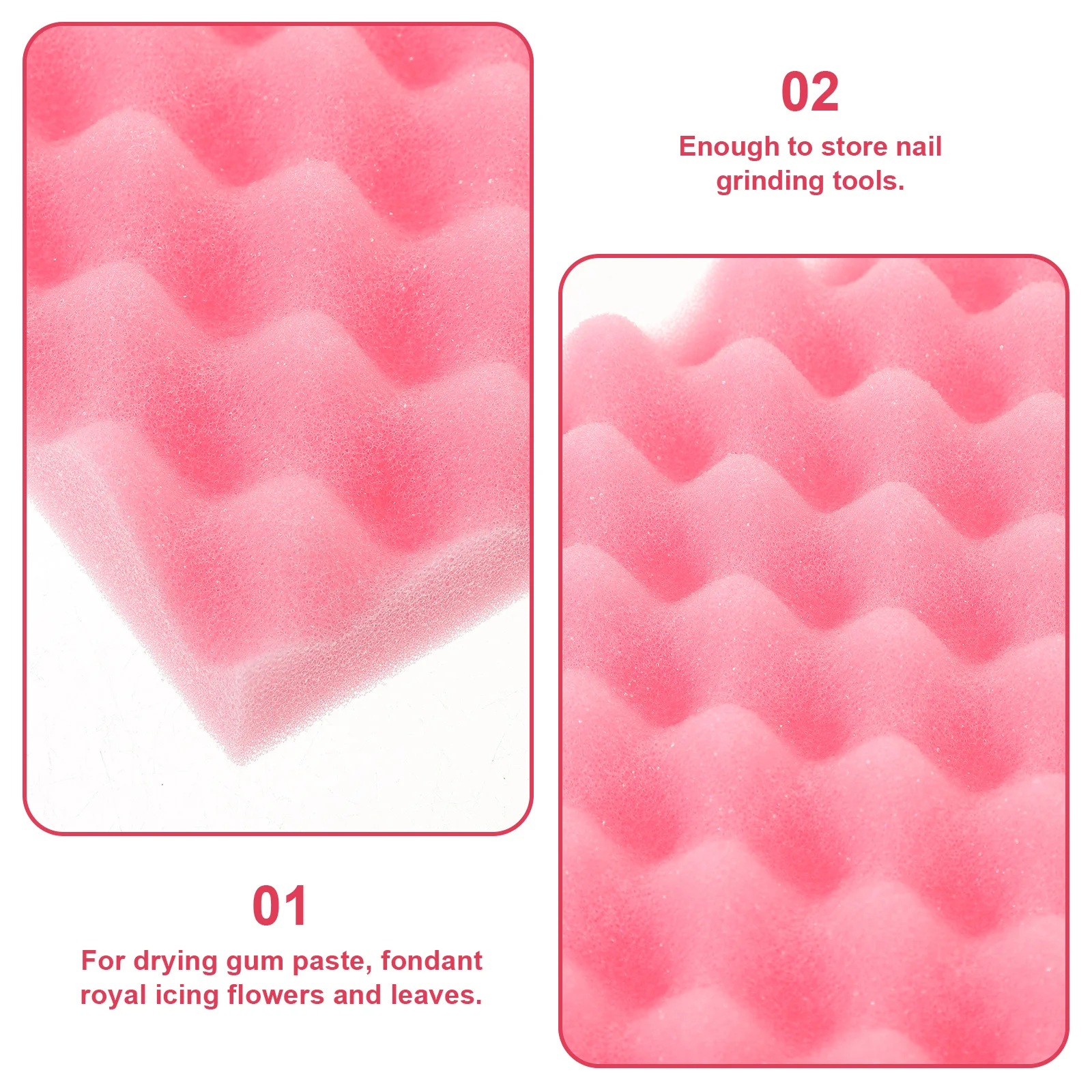 

2Pcs Large Area Curved Flower Drying Sponges for Fondant Royal Icing Ribbons Bows and Streamers Fondant Sponge Mat