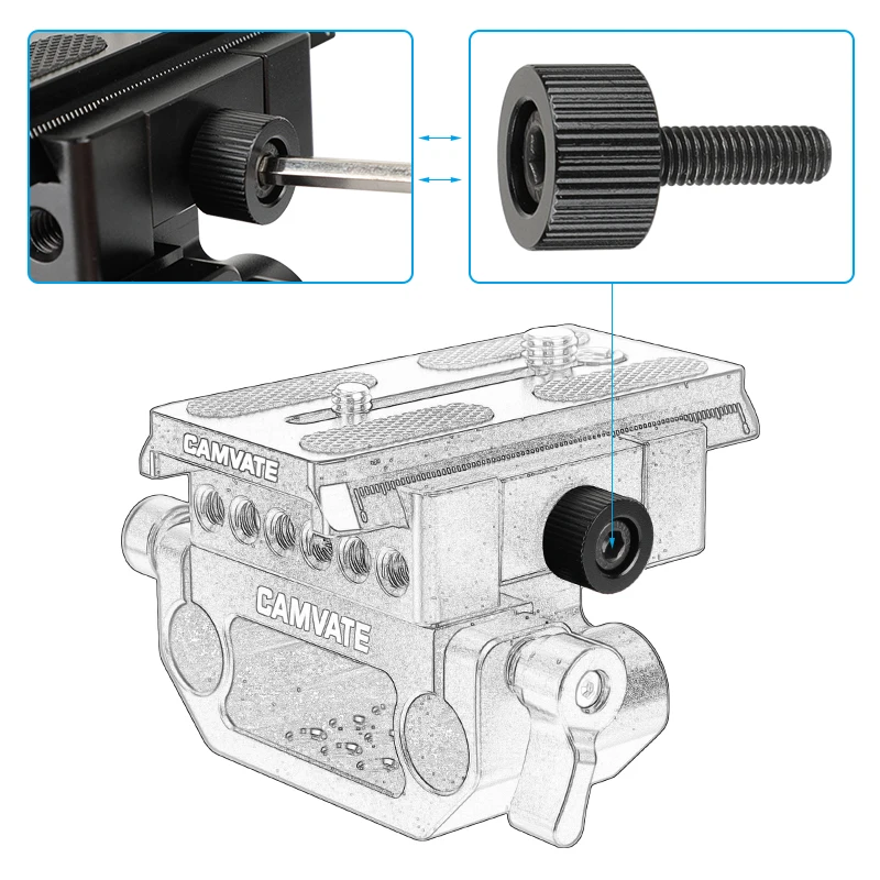 CAMVATE-مسدس كأس رئيس المسمار مع موضوع الذكور ، معدن الحديد ، لوحة الإفراج السريع ، اكسسوارات الكاميرا ، Manfrotto ، M5 * 15.7 مللي متر ، 2 قطعة