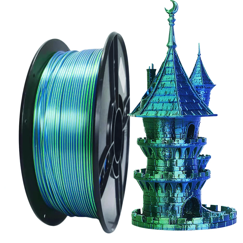 

3D Printer Filament Two-tone PLA 1.75mm 250G Silk-like Material for 3D Printing Sublimation Products Dual Color Magic Filaments