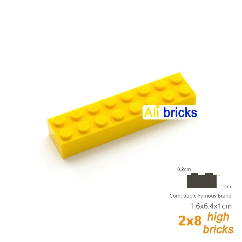 10PCS 3007 93888 클래식 기본 두꺼운 2x8 블록 건축 블록 브릭 어린이 장난감 선물 상자