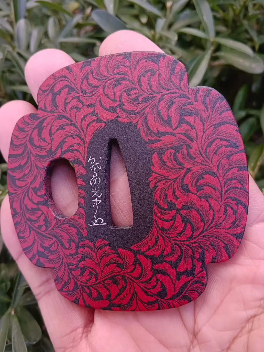 Painted Iron Steel Tsuba Hand Guard Part For Japanese Sword Samurai Katana Wakizashi Fittings